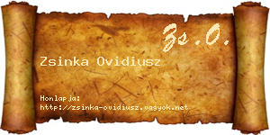 Zsinka Ovidiusz névjegykártya